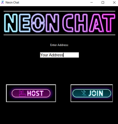 NeonChat Home Screen